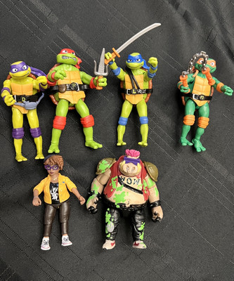 TMNT Turtles Mutant Mayhem Ooze Cruisin 6-Figures As Is Missing Accessories