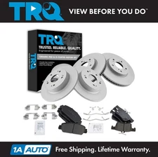 TRQ Front & Rear Ceramic Disc Brake Pad & Coated Rotor Kit for Honda Accord
