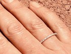 Dainty 1.5mm CZ Stack Eternity Wedding Band 925 Sterling Silver Ring Size 7 — photo 1