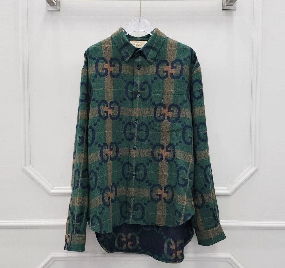 Chemise Gucci GG en laine à carreaux 62248264