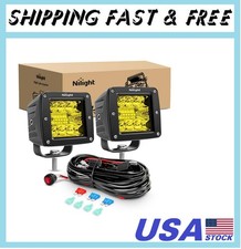 2Pcs 3Inch Amber LED Pods 42W LED Cubes Upgraded Spot Flood Combo Driving