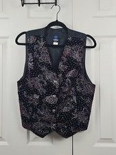 Vintage 90s Purple Velvet Vest 12P Glittery Whimsigoth FairyGrunge Witchy Goth