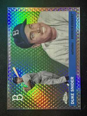 Duke Snider 2025 Topps Chrome Diamond /55 Etch Refractor Platinum Dodgers #415