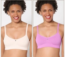Breezies Cooling Seamless Wirefree Bralette 2 Pack Size M Pink Purple A678610