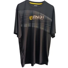 EUC Men's And1 Black Short Sleeved Shirt with a Basketball Theme Size L