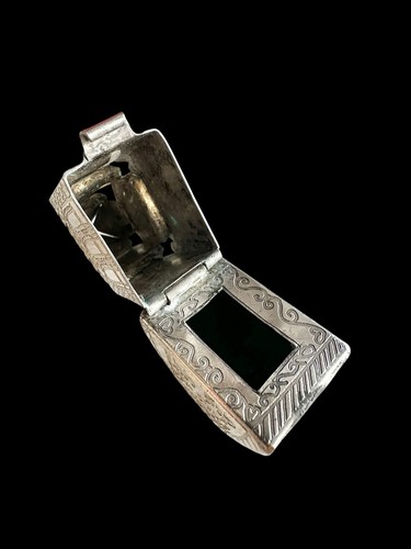Antique Jewish Ceremonial Silver Wedding Ring Jerusalem Temple Hebrew Engraved - Picture 14 of 17