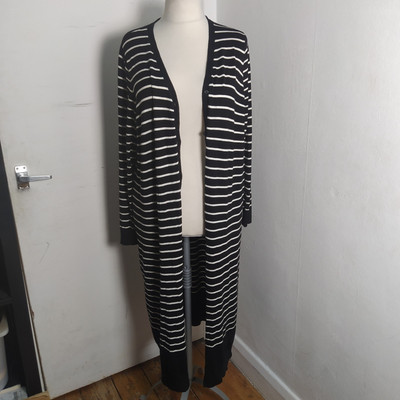 Yours Black/white Long Line Cardi/dress SizE 18/20 UK