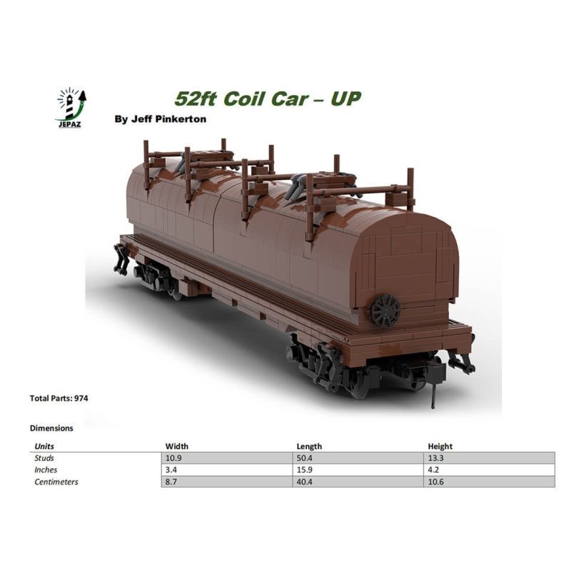 Modubrix MOC-137947 Coil Car UP Retro Train Model Particle 9
