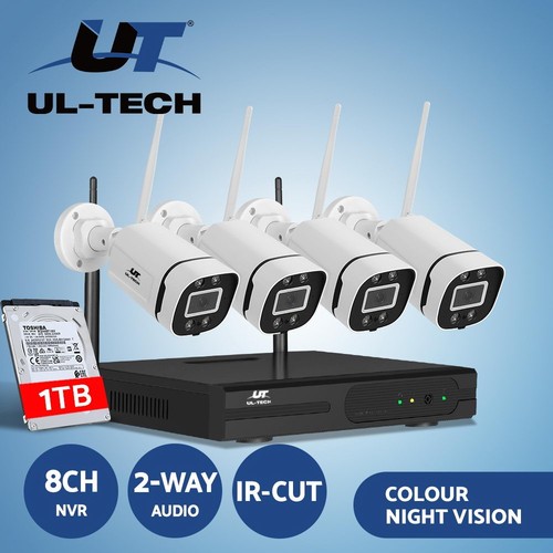 UL-tech 3MP Wireless CCTV Security Camera System WiFi Home Outdoor 8CH NVR 1TB - Picture 1 of 11