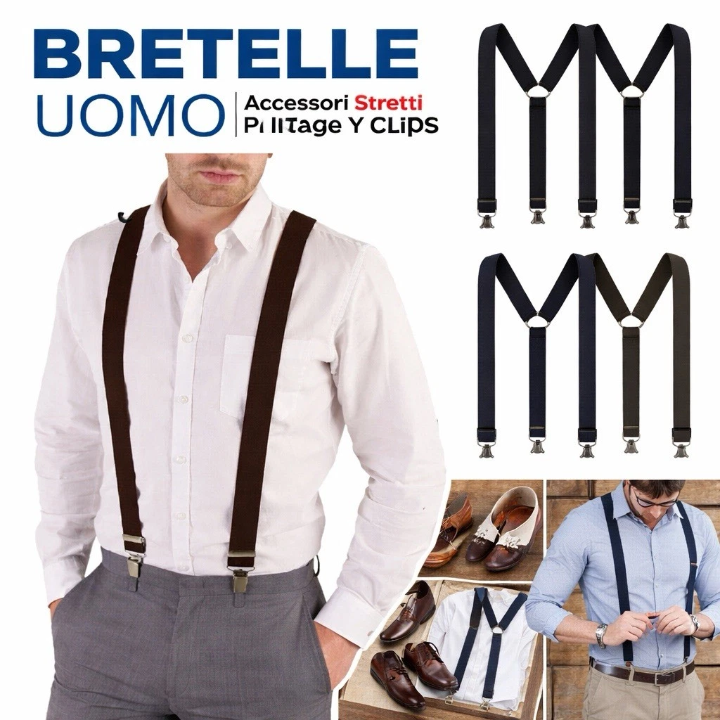 CTM Bretelle Da Lavoro Uomo, Larghe 2 Pollici (5,1 Cm), In Nylon Non Elastico, Con Estremità A Bottone In Pelle, Fatte In USA