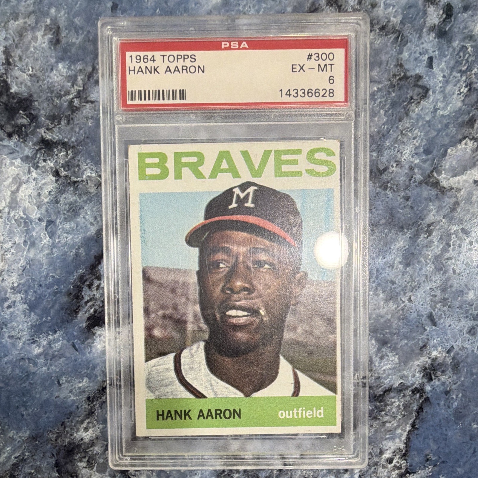 Topps 1964 Hank Aaron #300 PSA 6 Milwaukee Braves MLB Baseball Card Base view 3
