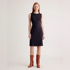 Quince Ultra-Stretch Ponte Sleeveless Dress S navy blue