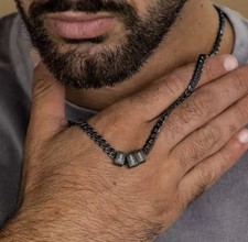 Collana Uomo 1-8 Nomi Personalizzati Colore Nero Acciaio Oro Stile Cubano NEW