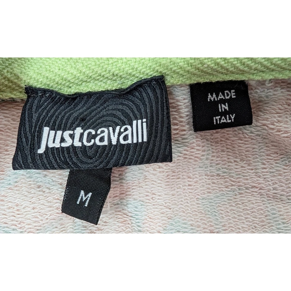Sudadera con Capucha Just Cavalli Cremallera Completa Para Mujer Talla M Naranja Estampado Completo Hecha en Italia Foto 2 de 4