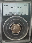 1951 Proof Roosevelt SILVER Dime PCGS PF66
