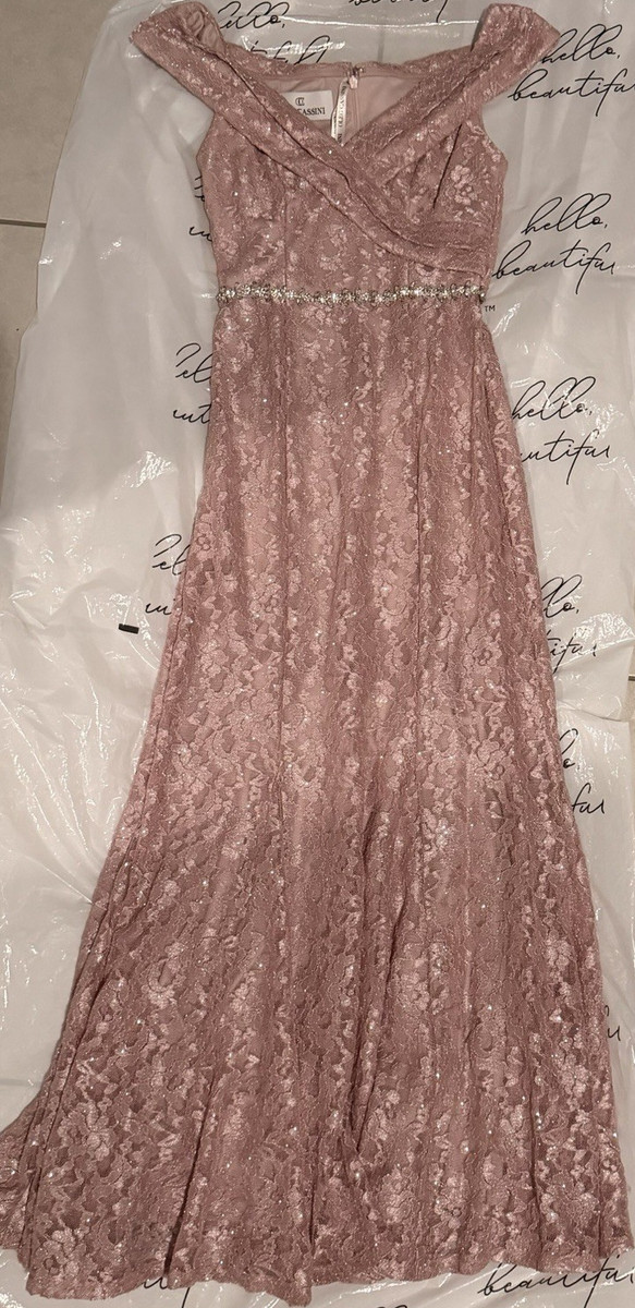 oleg cassini bridesmaid dresses Pink Lace Off Shoulder Bridesmaid/ Prom Dress Regular Size 2 effortless polish