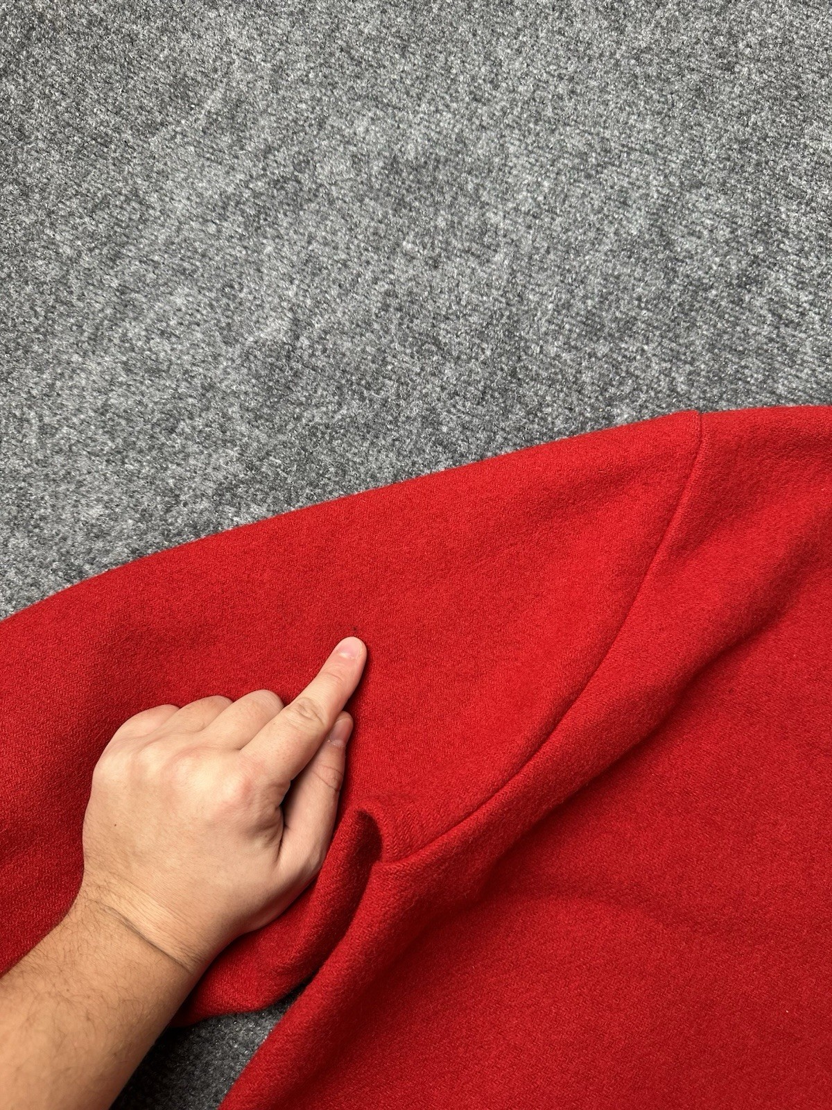 Mens Wool Pendleton Red Zip Front Jacket 1960s Ma… - image 12