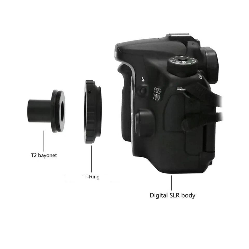 Montaje de anillo en T para microscopio de 23,2 mm para adaptador de cámara Canon/Nikon/Sony/Pentax/OM T2 Foto 4 de 4