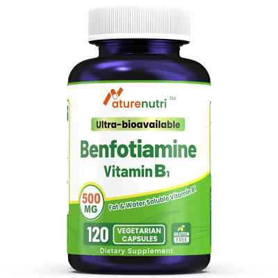 Vitamin B1 with 500mg Benfotiamine, 2 in 1 Enhanced Formula -Fat & Water Soluble