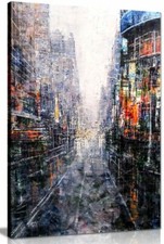 Abstract Modern Painting Cityscape Canvas Wall Art Picture Print
