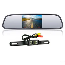 4.3" Monitor Backup License Plate Camera RearView Reverse Parking For Car RV SUV