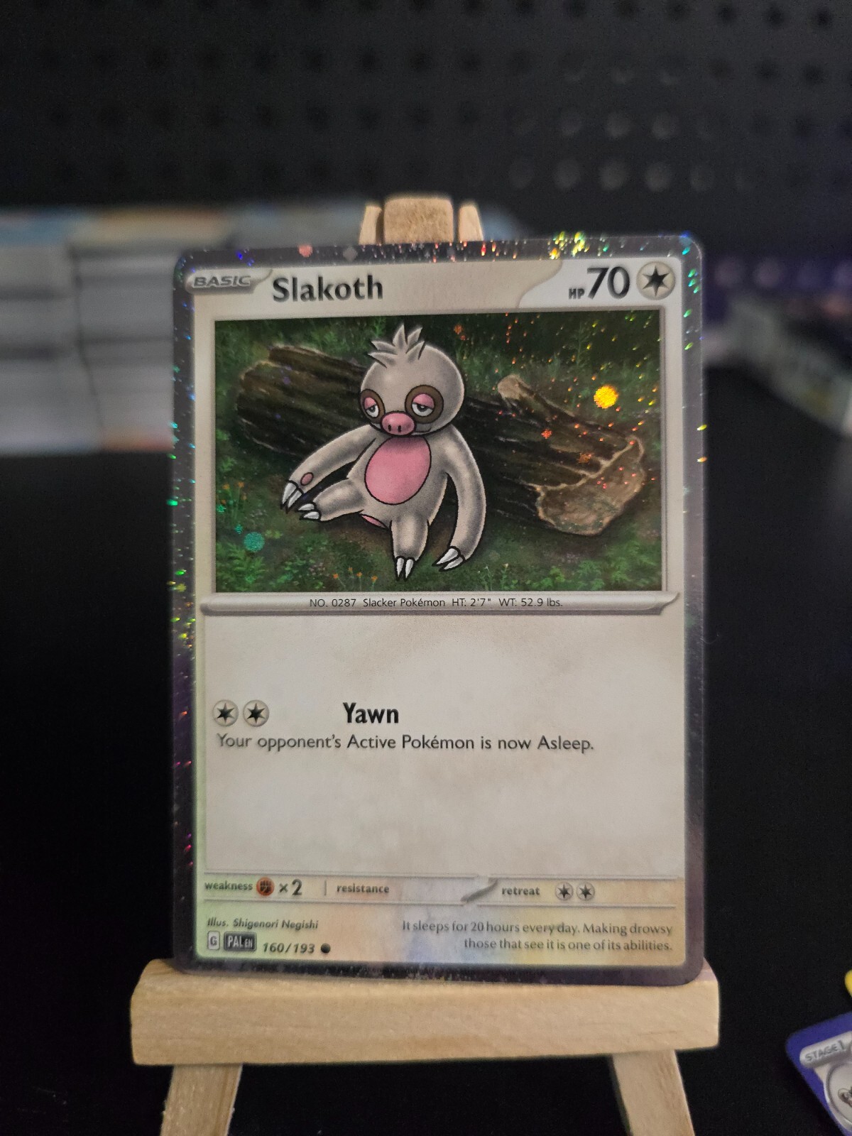 Pokemon Card Slakoth (Cosmos Holo) #160 Paldea Evolved English