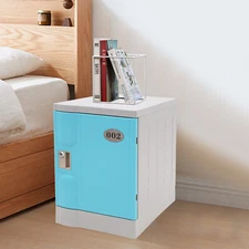 2-tiers Storage Cabinet Bedroom Lockable Storage Cabinet Nightstand With Keys