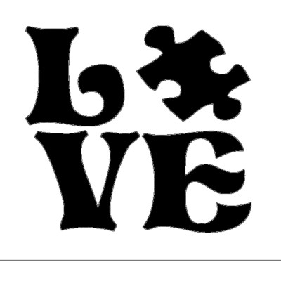 LOVE AUTISM AWARENESS Stencil Template Walls Signs T-Shirts XL Sz 11.5'' x 11.5''