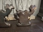 Pair Vintage 1930s Dodge INC Western Bookends Cartoon Cow Bronzed Metal Org Bell — photo 6