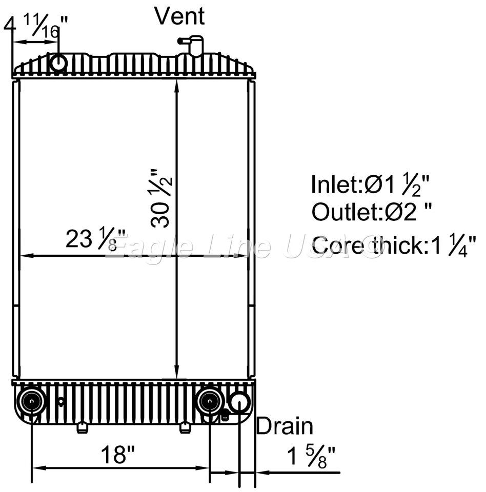 Radiator Fit 97-02 T6500 T7500 FRR FSR FTR FVR Chevy Isuzu W/Remote Filler Neck Foto 2 de 4
