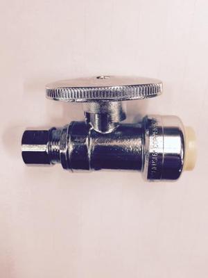 (10) PCS SHARKBITE STYLE PUSHFIT CHROME STRAIGHT SUPPLY VALVE STOP 1/2 X 3/8 NEW