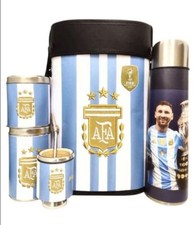 CONJUNTO con BOLSA MATE + BOMBILLA + AZUCARERO + YERBERA + TERMO - TAZA AMERICANA - MESSI