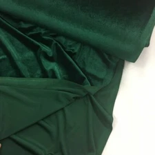 French(Hunter Green)4 WAY Spandex Stretch Velvet Fabric By The Yard//Smooth Back