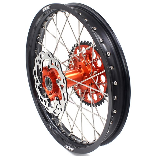 Llantas KKE 21-19" aptas para KTM EXC SX SXF XC XCF 125-530CC 2003-2024 CNC naranja - Imagen 6 de 12