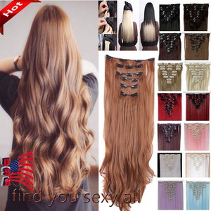 Full Head Clip In Hair Extensions 8pcs 18 Clips Real Long Natural