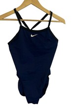 Nike Women's 1 Piece Racerback Swimsuit - high legged - Size 6 navy blue