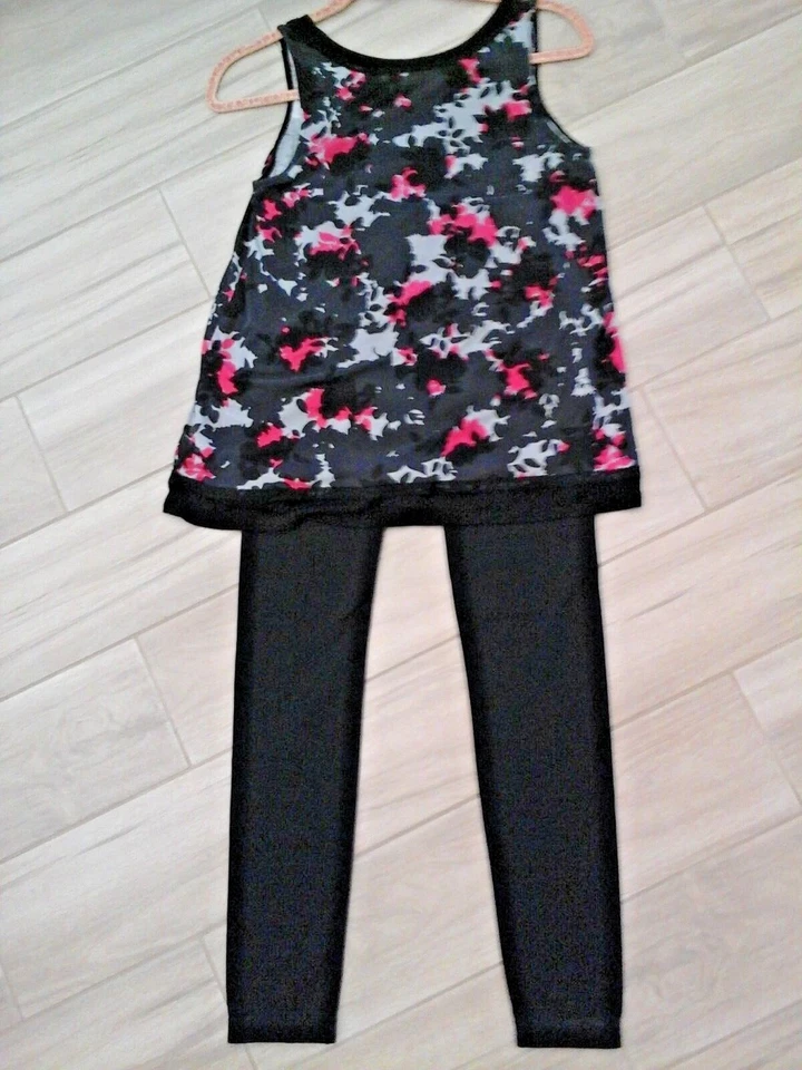 Conjunto de pijama y pantalón tejido con cuello en V sin mangas geométrico negro Apt.9 talla L Jr. Foto 3 de 3