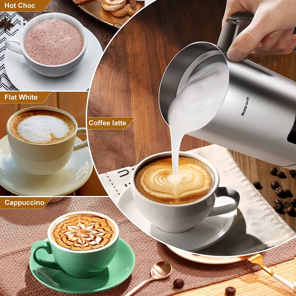 Milk Frother Electric, Coffee Frother, Warm and Cold Milk Foamer,  4 in 1 Automa