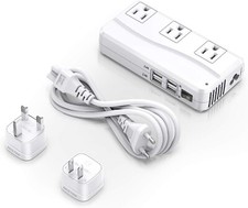 Adaptador de viaje universal de 220 V a 110 V con cargador USB de 6 A y 4 puerto