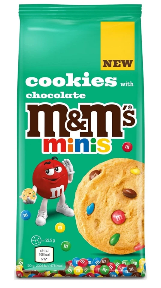 4 M&M's Minis Chocolate Cookies Sweets Party Snacks 180g 6.35oz - Image 2 of 4