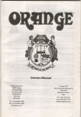 ORANGE amplifiers -Owners Manual (90 pages - many languages)