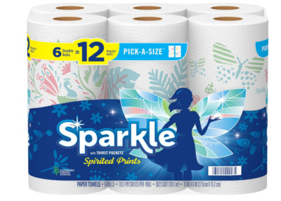 Kitchen Household Clean-Up Paper Towels Bulk 6 Double Rolls = 12 Regular Rolls