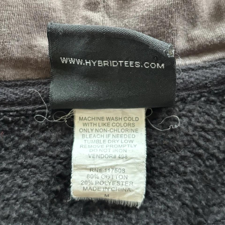 Y2K Hybrid Tees Geometric Full Zip Hoodie Sweatshirt Mens M Grunge Jesse Pinkman - Image 4 of 4