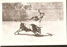 GOYA   carte postale PEINTRE   La TAUROMACHIE  taureau
