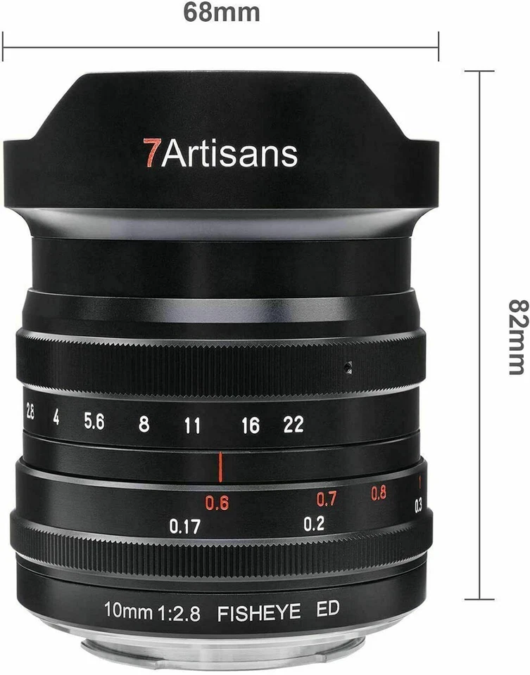 7artisans 10mm F/2.8 Fisheye Wide Angle Full Frame Lens Canon EOS RF R5 R62 R8 - Image 3 of 4