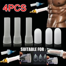 US 4Pcs Male Penis Silicone Sleeve for Extender Stretcher Max Vacuum Enlargement