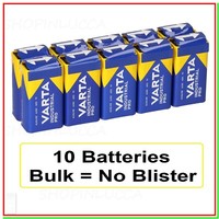 10 Batterie Alcaline 9V 9Volts Pile Varta Industrial Pro E-Block 6LR61 MN1604