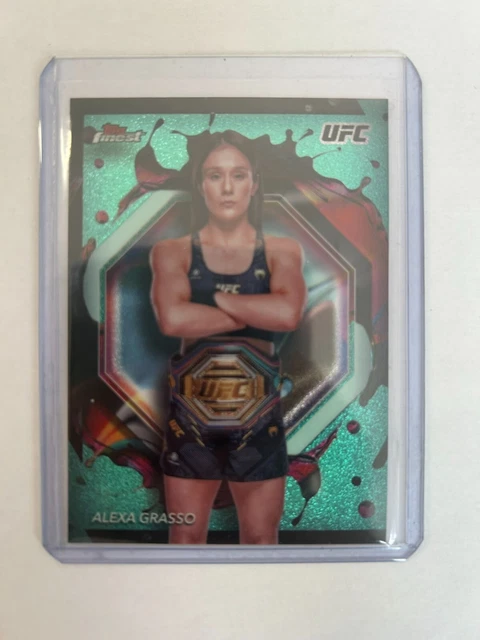 74 TOPPS FINEST UFC 2024 ALEXA GRASSO  AQUA GLITTER REFRACTOR .
