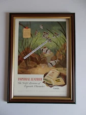 IMPERIL LEATHER ADVERTISING PRINT ORIGINAL FRAMED DATED 1948