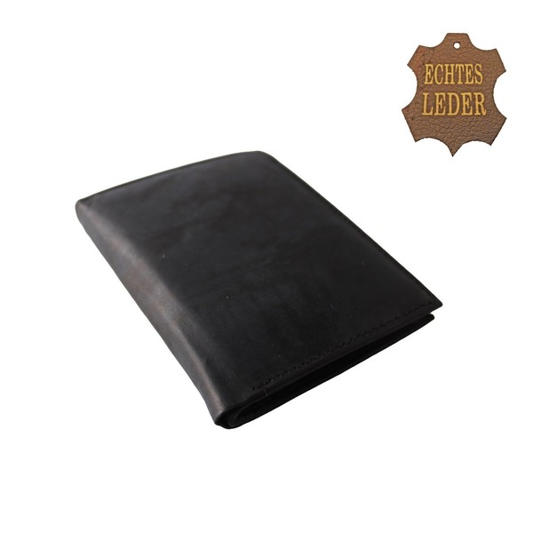 Portmonee Wallet Money Leder Portemonnaie Geld Geldbeutel LederböRse Schwarz 342-image